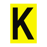 Letter K Yellow Sign - PVC Safety Signs