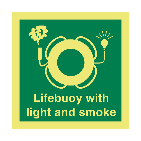 Lifebuoy Light And Smoke Sign - PVC Safety Signs