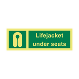 Lifejacket Under Seats Sign - PVC Safety Signs