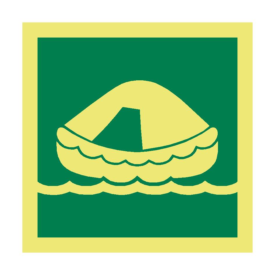 Liferaft Symbol Safety Sign | PVC Safety Signs