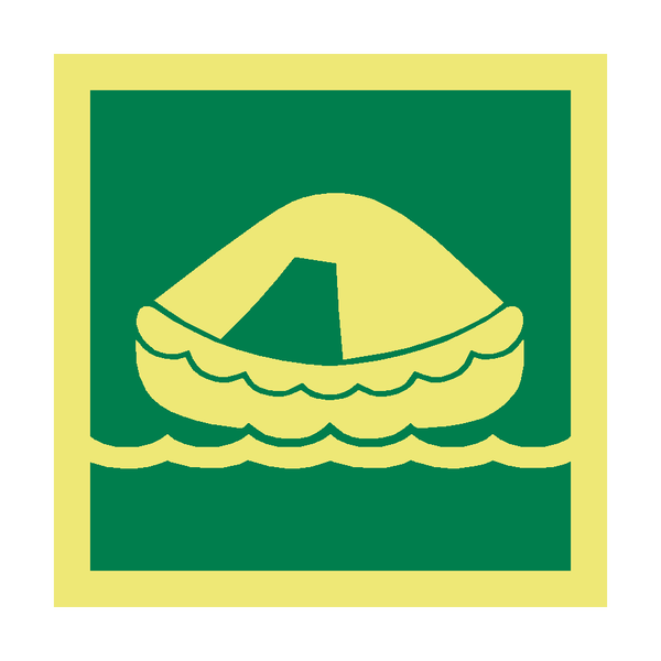 Life Raft Safety Sign Liferaft Symbol Safety Sign | PVC Safety Signs