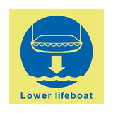 Lower Lifeboat Safety Sign - PVC Safety Signs
