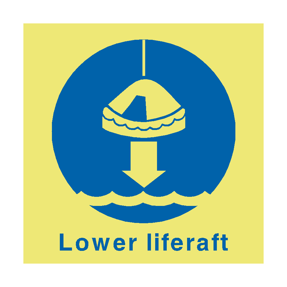 Lower Liferaft Safety Sign