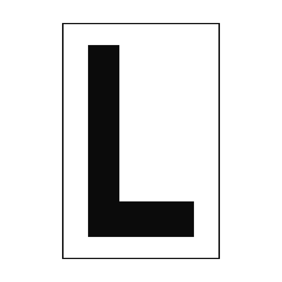 Letter L White Sign | PVC Safety Signs