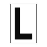 Letter L White Sign - PVC Safety Signs