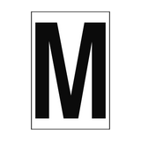 Letter M White Sign - PVC Safety Signs