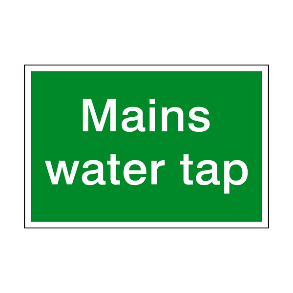 Mains Water Tap Sign - PVC Safety Signs