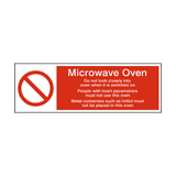 Microwave Oven Prohibition Sign - PVC Safety Signs
