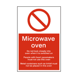 Microwave Oven Safety Sign - PVC Safety Signs