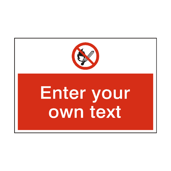 No Open Flame Custom Safety Sign - PVC Safety Signs
