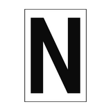 Letter N White Sign - PVC Safety Signs
