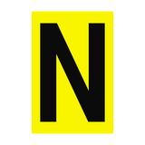 Letter N Yellow Sign - PVC Safety Signs