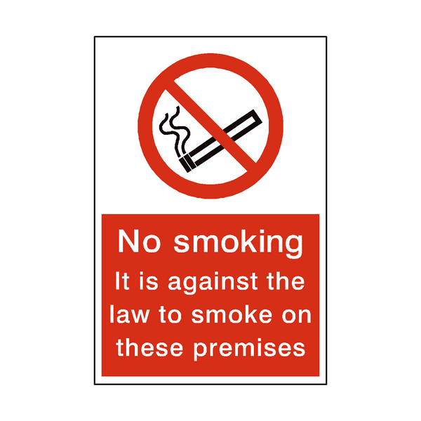No Smoking Law Sign - PVC Safety Signs
