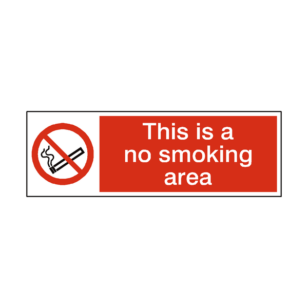No Smoking Area Sign - PVC Safety Signs