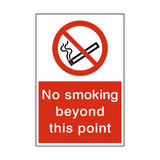 No Smoking Beyond This Point Sign - PVC Safety Signs