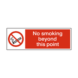 No Smoking Beyond This Point Landscape Sign - PVC Safety Signs