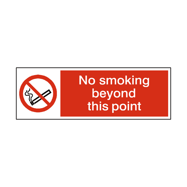 No Smoking Beyond This Point Landscape Sign | PVC Safety Signs