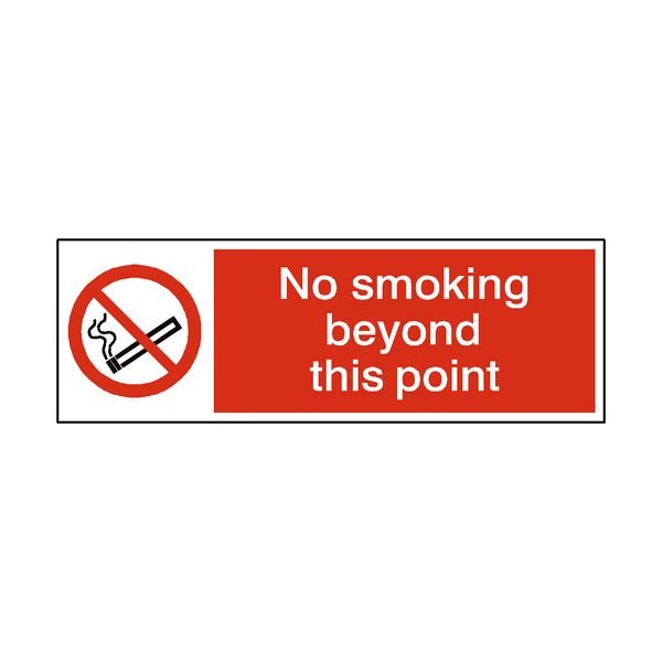 No Smoking Beyond This Point Landscape Sign - PVC Safety Signs