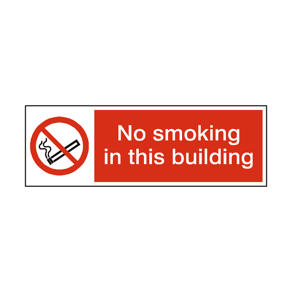 No Smoking In This Building Sign - PVC Safety Signs