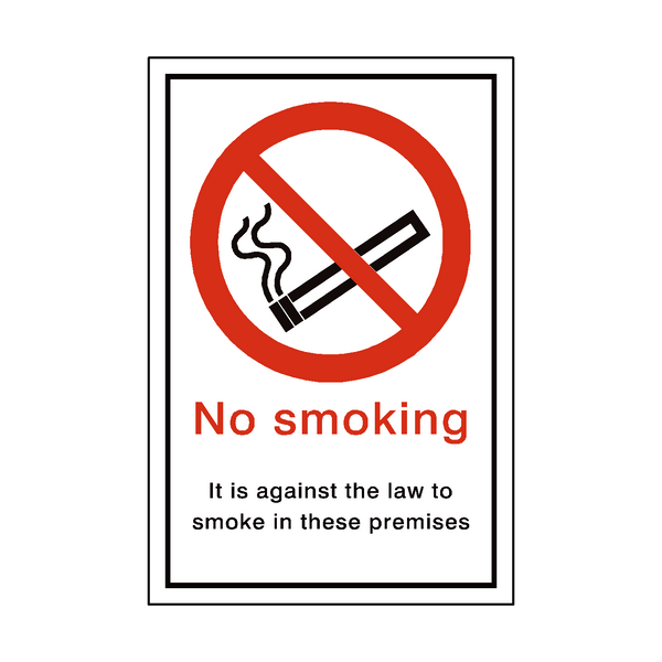 No Smoking Premises Sign - PVC Safety Signs