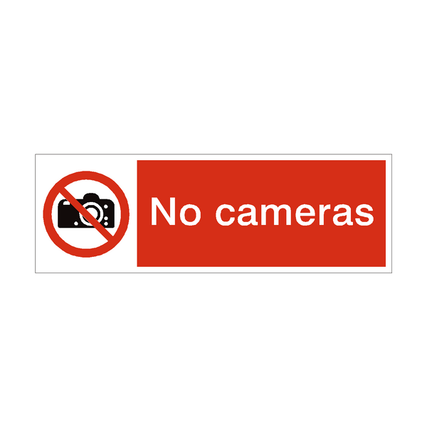 No Cameras Safety Sign - PVC Safety Signs