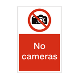 No Cameras Sign - PVC Safety Signs