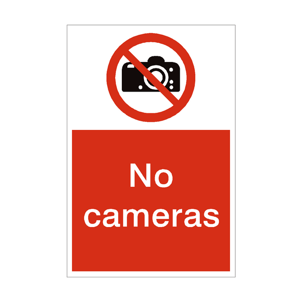 No Cameras Sign - PVC Safety Signs