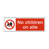 No Children On Site Safety Sign - PVC Safety Signs