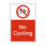 No Cycling Sign - PVC Safety Signs