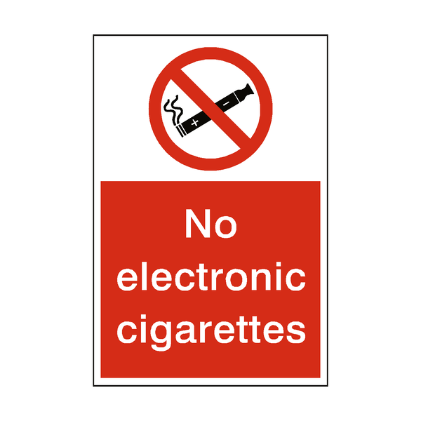 No Electronic Cigarettes Sign - PVC Safety Signs
