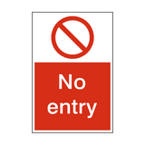 No Entry Sign - PVC Safety Signs
