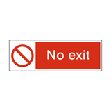 No Exit Safety Sign - PVC Safety Signs