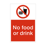 No Food or Drink Sign - PVC Safety Signs