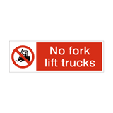 No Fork Lift Trucks Safety Sign - PVC Safety Signs
