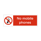 No Mobile Phones Prohibition Safety Sign - PVC Safety Signs