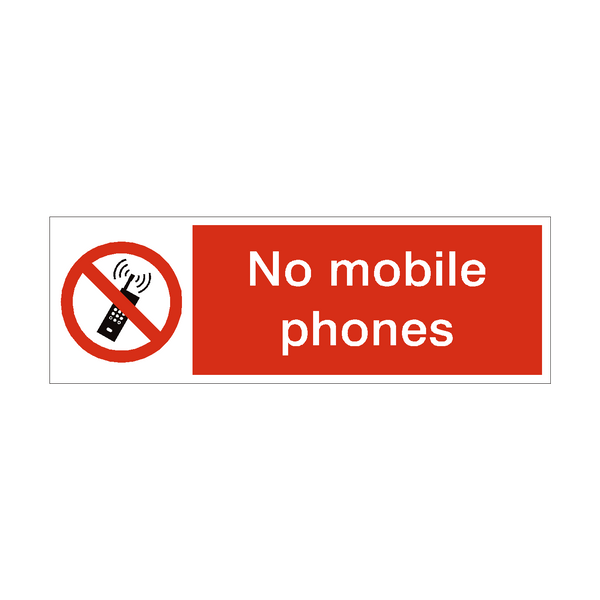 No Mobile Phones Prohibition Safety Sign - PVC Safety Signs