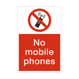 No Mobile Phones Prohibition Sign - PVC Safety Signs