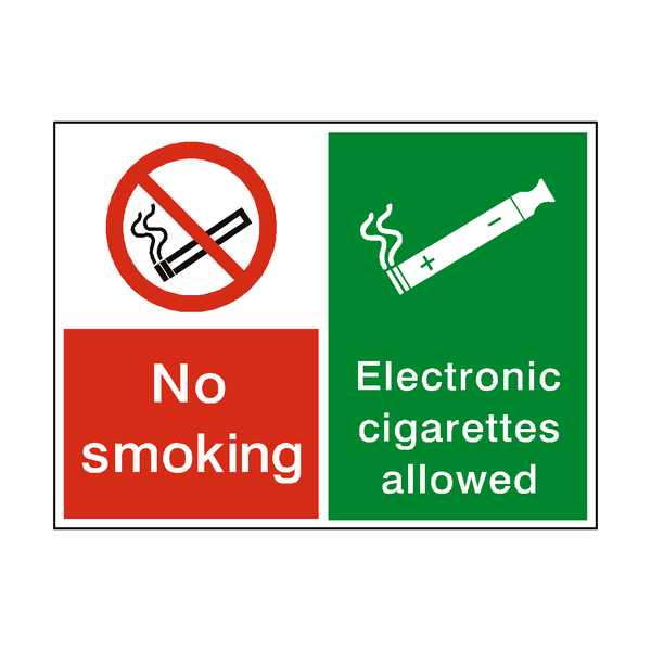 No Smoking Electronic Cigarettes Permitted Sign - PVC Safety Signs