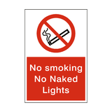 No Smoking No Naked Lights Sign - PVC Safety Signs