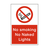 No Smoking No Naked Lights Sign - PVC Safety Signs