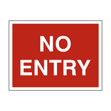 No Entry Traffic Sign - PVC Safety Signs