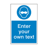 Opaque Eye Protection Custom Mandatory Sign - PVC Safety Signs