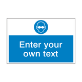 Opaque Eye Protection Custom Safety Sign - PVC Safety Signs
