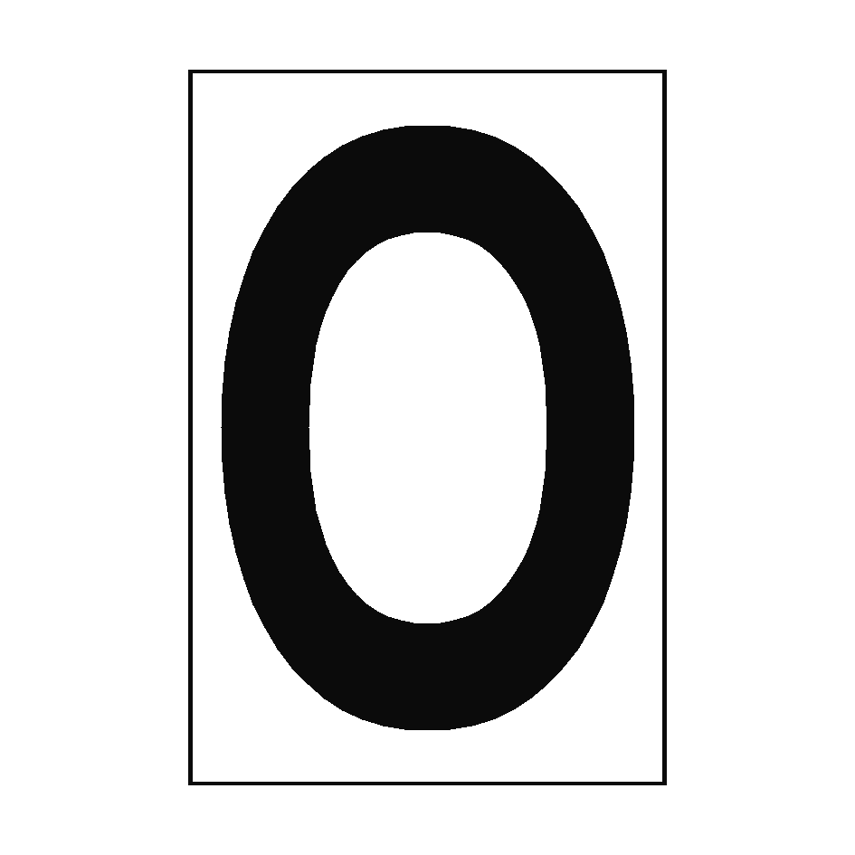 Letter O White Sign