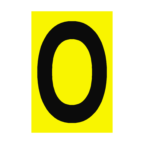 Letter O Yellow Sign - PVC Safety Signs