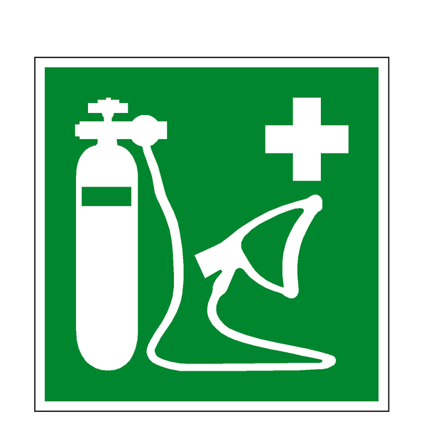 Oxygen Resuscitator Symbol Sign - PVC Safety Signs
