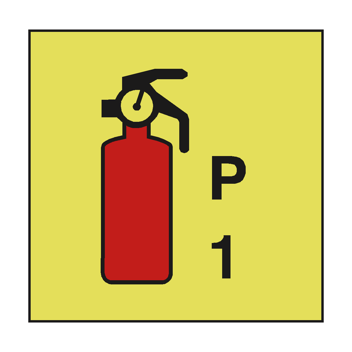 POWDER FIRE EXTINGUISHER P1 IMO Sign | PVC Safety Signs