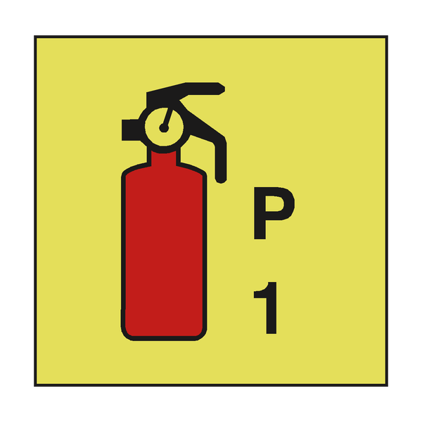 POWDER FIRE EXTINGUISHER P1 IMO - PVC Safety Signs
