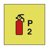 POWDER FIRE EXTINGUISHER P2 IMO - PVC Safety Signs