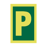 IMO Letter P Sign Photoluminescent - PVC Safety Signs